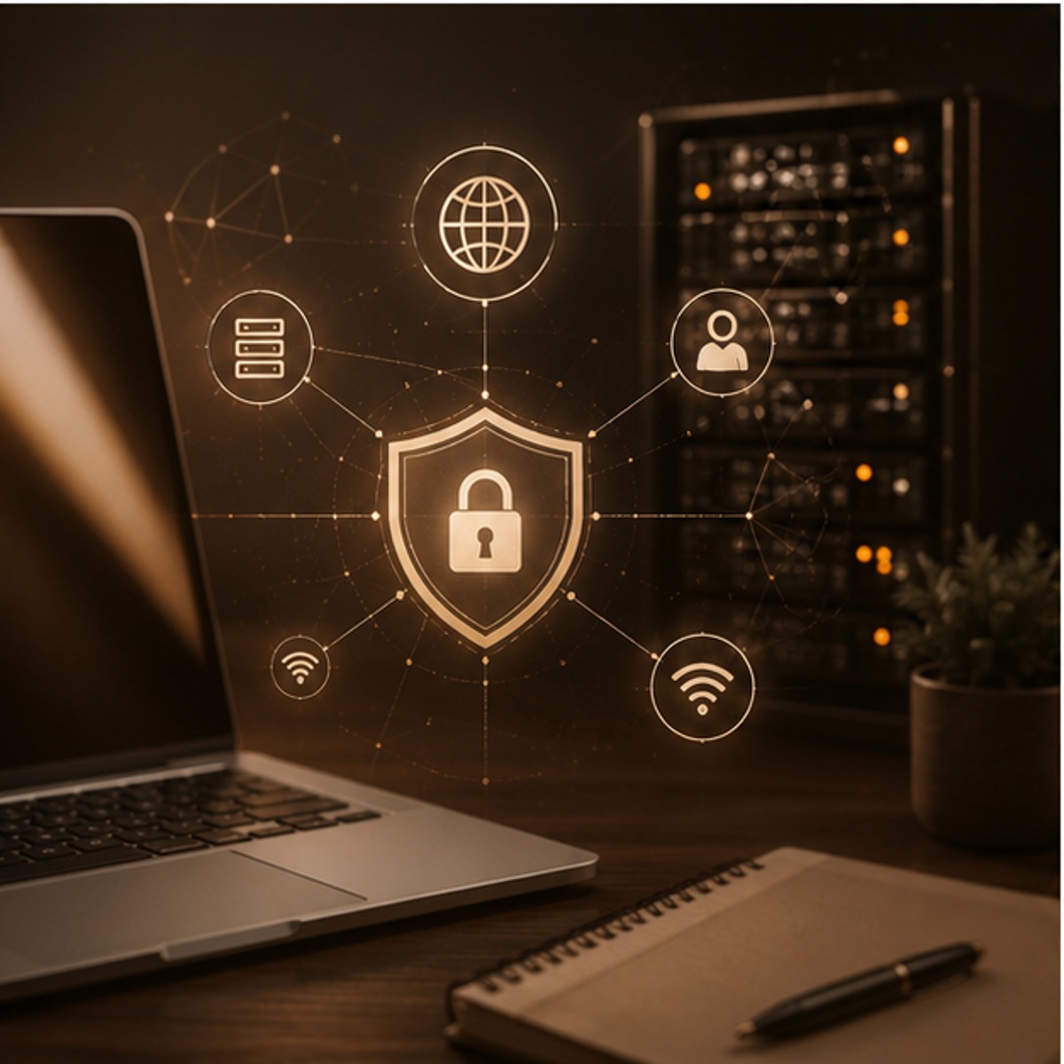 Technology and cybersecurity learning visual